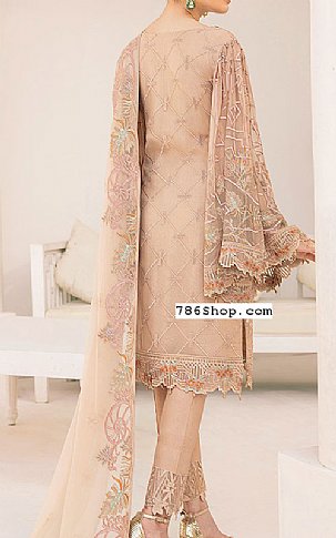 Ramsha Beige Chiffon Suit | Pakistani Dresses in USA- Image 2