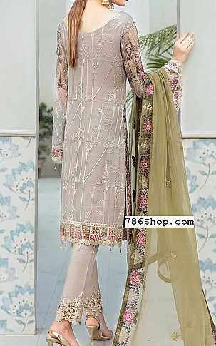 Ramsha Grey/Green Chiffon Suit | Pakistani Dresses in USA- Image 2