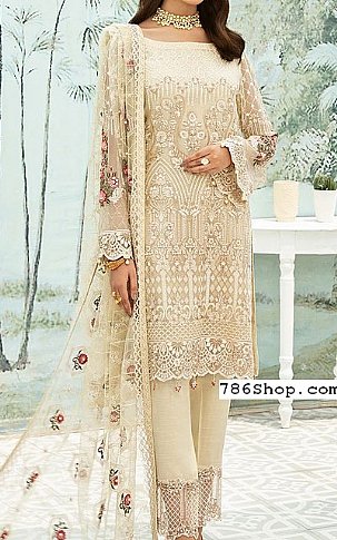 Ramsha Off-white Chiffon Suit | Pakistani Dresses in USA- Image 1