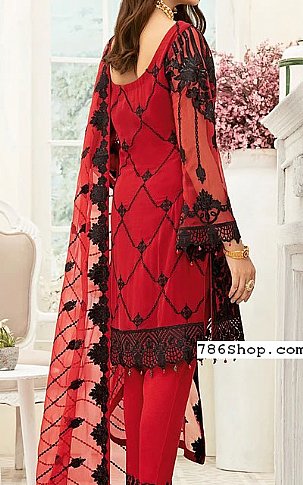 Ramsha Red/Black Chiffon Suit | Pakistani Dresses in USA- Image 2