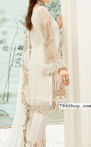Ramsha White Chiffon Suit | Pakistani Dresses in USA- Image 2