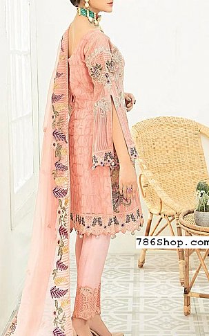 Ramsha Peach Chiffon Suit | Pakistani Dresses in USA- Image 2