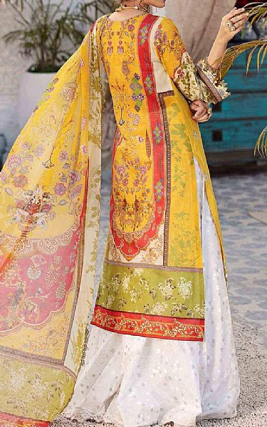 Saadia Asad Golden Yellow Lawn Suit | Pakistani Dresses in USA- Image 2