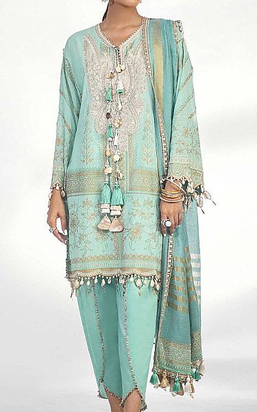 Sana Safinaz  Sky Blue Lawn Suit | Pakistani Dresses in USA- Image 1