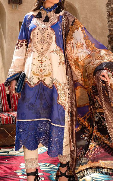 Shiza Hassan Ivory/Navy Blue Lawn Suit | Pakistani Dresses in USA- Image 2
