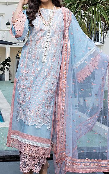 Sobia Nazir Baby Blue Lawn Suit | Pakistani Dresses in USA- Image 1