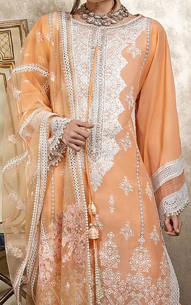 Sobia Nazir Peach Lawn Suit | Pakistani Dresses in USA- Image 2