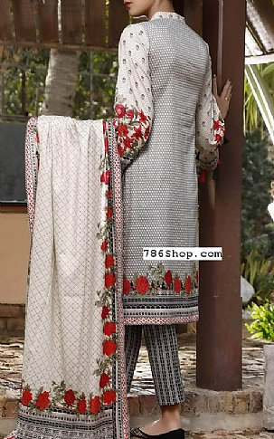 VS Textile Off-white Lawn Suit | Pakistani Dresses in USA- Image 2