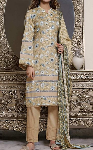 Vs Textile Sand Gold Lawn Suit | Pakistani Dresses in USA- Image 1
