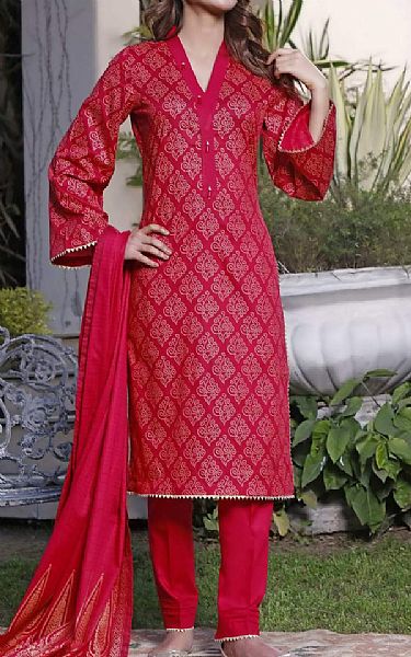 Vs Textile Red Lawn Suit | Pakistani Dresses in USA- Image 1