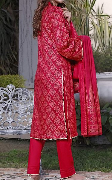 Vs Textile Red Lawn Suit | Pakistani Dresses in USA- Image 2