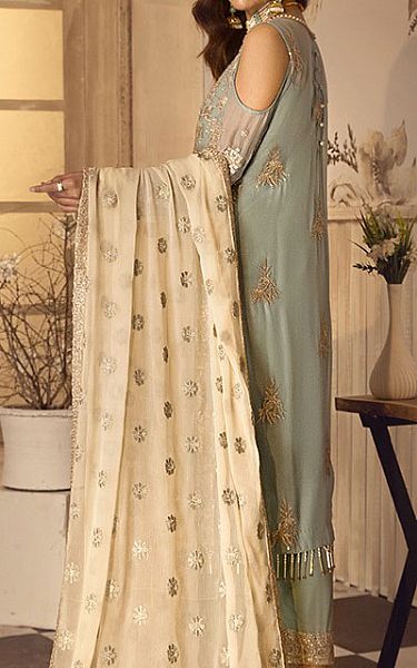 Zarif Pistachio Green Chiffon Suit | Pakistani Dresses in USA- Image 2