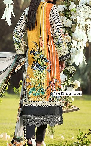Zarqash Off-White/Yellow Lawn Suit | Pakistani Lawn Suits- Image 2