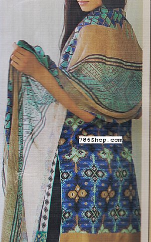 Zunuj Blue Lawn Suit | Pakistani Lawn Dress in USA- Image 2
