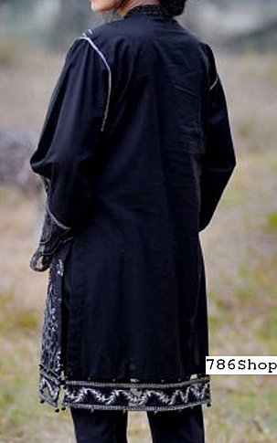Anamta Black Linen Suit | Pakistani Winter Dresses- Image 2