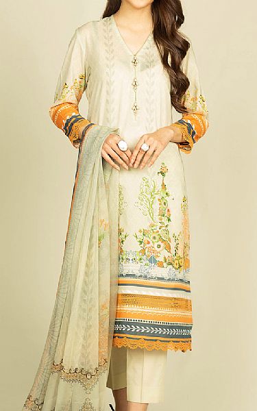 Bareeze  Off-white Lawn Suit | Pakistani Dresses in USA- Image 1