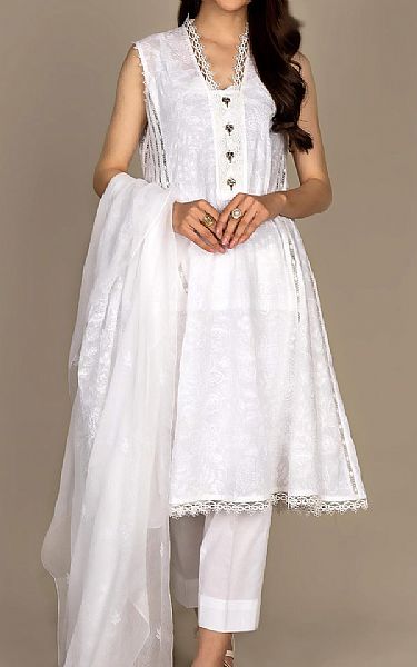 Bareeze  White Lawn Suit | Pakistani Dresses in USA- Image 1