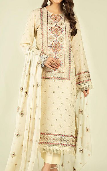 Bareeze  Ivory Lawn Suit | Pakistani Dresses in USA- Image 1