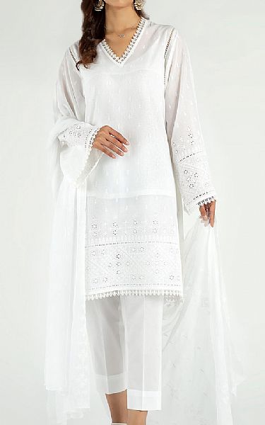 Bareeze  White Lawn Suit | Pakistani Dresses in USA- Image 1
