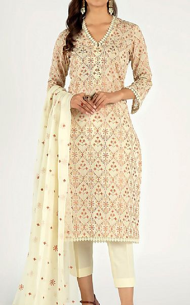 Bareeze  Off-white Lawn Suit | Pakistani Dresses in USA- Image 1