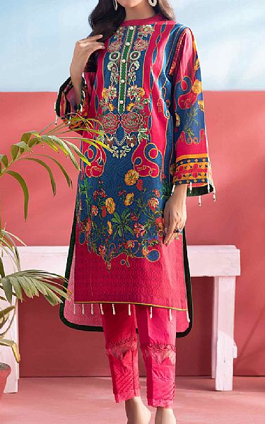 Sifona Magenta/Blue Lawn Suit (2 Pcs) | Pakistani Dresses in USA- Image 1