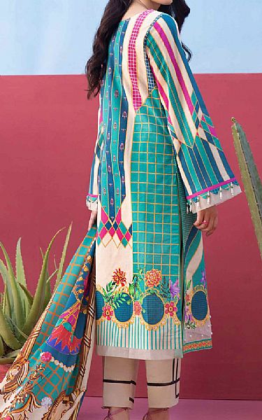 Sifona Ivory/Teal Lawn Suit (2 Pcs) | Pakistani Dresses in USA- Image 2