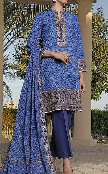 VS Textile Blue Lawn Suit | Pakistani Dresses in USA- Image 1