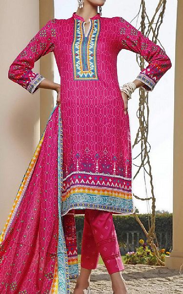 VS Textile Magenta Lawn Suit | Pakistani Dresses in USA- Image 1