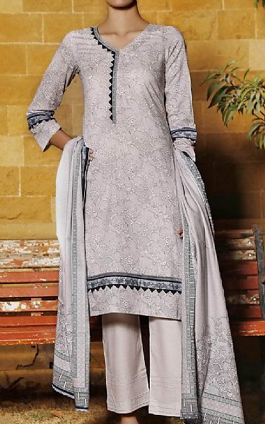 VS Textile Light Grey Lawn Suit | Pakistani Dresses in USA- Image 1