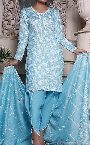 VS Textile Light Turquoise Lawn Suit | Pakistani Dresses in USA- Image 1