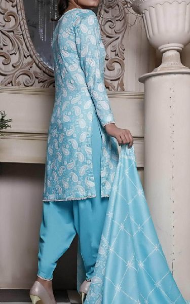 VS Textile Light Turquoise Lawn Suit | Pakistani Dresses in USA- Image 2
