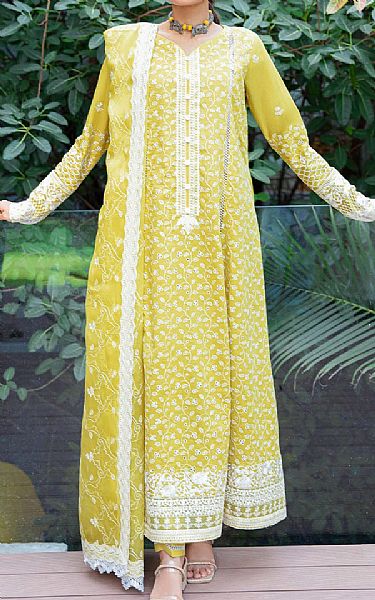 Aik Golden Yellow Lawn Suit | Pakistani Lawn Suits- Image 1