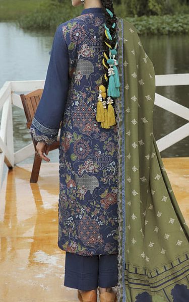 Aabyaan Royal Blue Karandi Suit | Pakistani Winter Dresses- Image 2