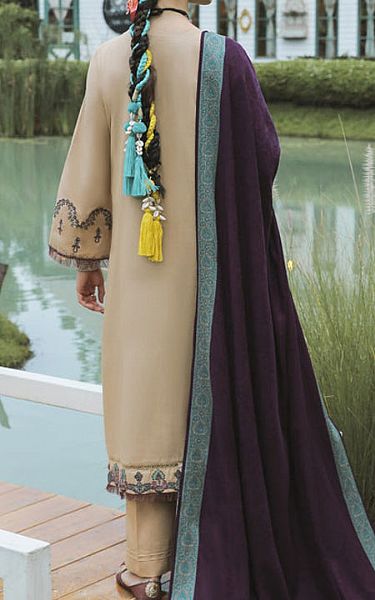 Aabyaan Ivory Karandi Suit | Pakistani Winter Dresses- Image 2