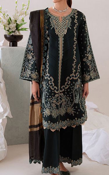 Aabyaan Charcoal Viscose Suit | Pakistani Winter Dresses in USA- Image 1