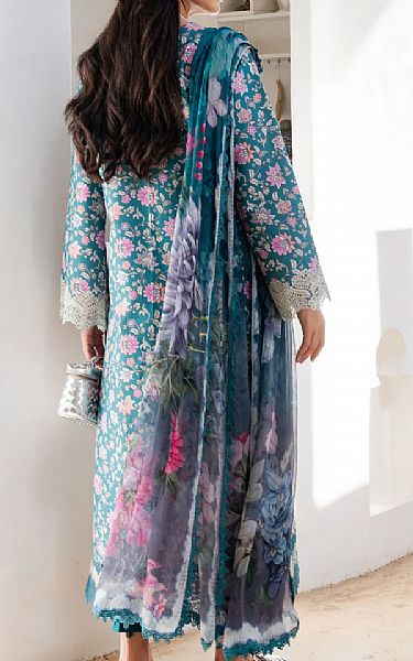 Aabyaan Teal  Blue Lawn Suit | Pakistani Lawn Dress in USA- Image 2
