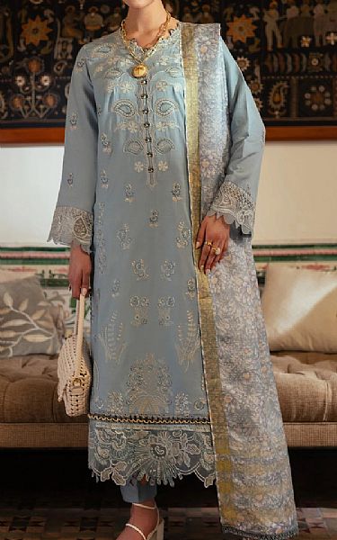 Aabyaan Cadet Grey Viscose Suit | Pakistani Winter Dresses in USA- Image 1