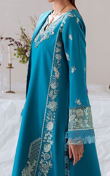Aabyaan Dark Turquoise Viscose Suit | Pakistani Winter Dresses in USA- Image 2