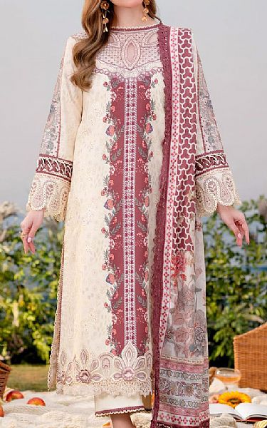 Aabyaan Cream Lawn Suit | Pakistani Lawn Dress in USA- Image 1