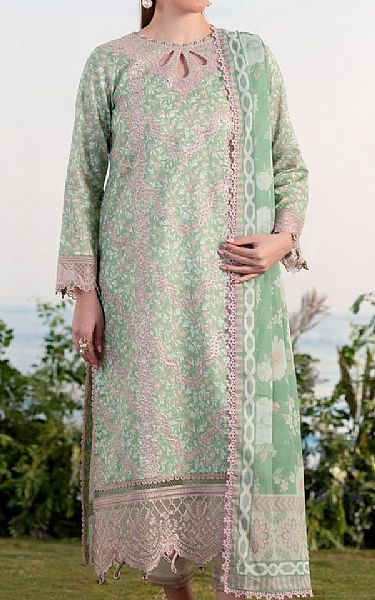 Aabyaan Light Green Lawn Suit | Pakistani Lawn Dress in USA- Image 1
