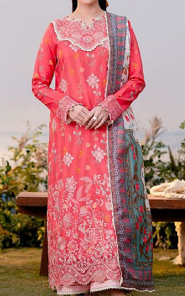 Aabyaan Brink Pink Lawn Suit | Pakistani Lawn Dress in USA- Image 1