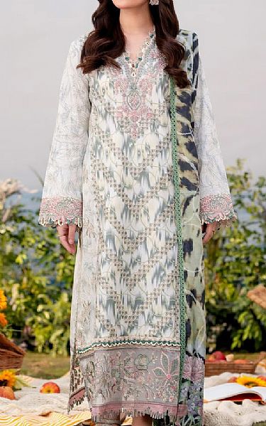 Aabyaan Off White Lawn Suit | Pakistani Lawn Dress in USA- Image 1