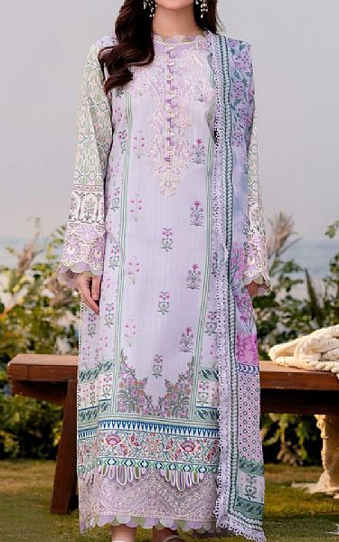 Aabyaan Lilac/Off White Lawn Suit | Pakistani Lawn Dress in USA- Image 1