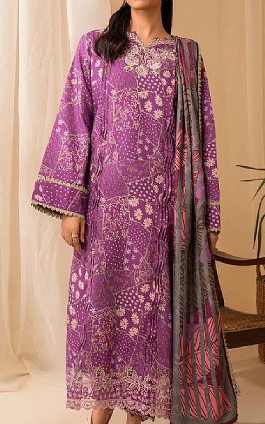 Aabyaan Purple Linen Suit | Pakistani Winter Dresses in USA- Image 1