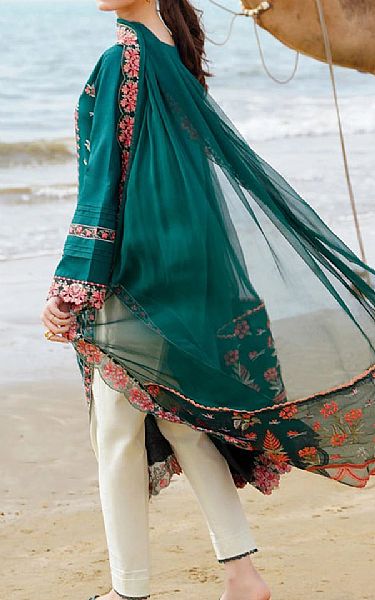 Aabyaan Teal Lawn Suit | Pakistani Lawn Suits- Image 2