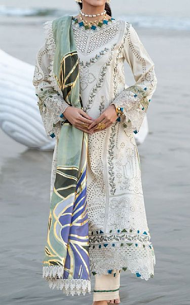 Aabyaan Off-white Lawn Suit | Pakistani Lawn Dress in USA- Image 1