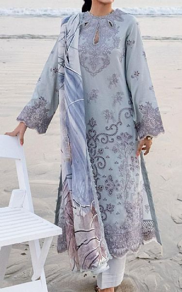 Aabyaan Pastel Grey Lawn Suit | Pakistani Lawn Dress in USA- Image 1