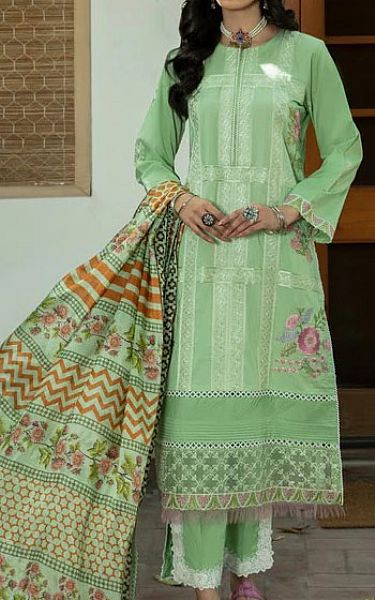 Aabyaan Light Green Lawn Suit | Pakistani Dresses in USA- Image 1
