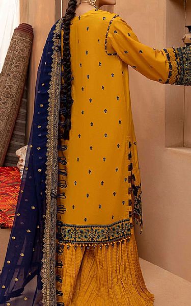 Adans Libas Mustard Lawn Suit | Pakistani Wedding Dresses- Image 2