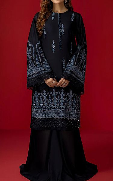 Adans Libas Black Lawn Suit (2 Pcs) | Pakistani Wedding Dresses- Image 1